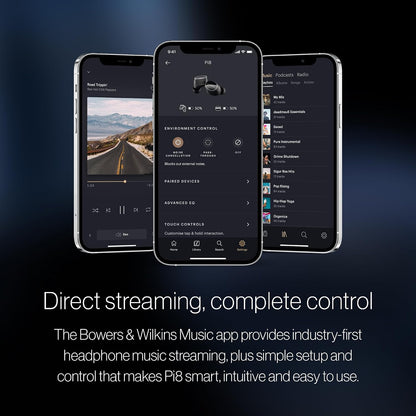 Bowers & Wilkins Pi8 True Wireless Earbuds - aptX Lossless, Active Noise Cancelling, Wireless Charging (Refurbished)