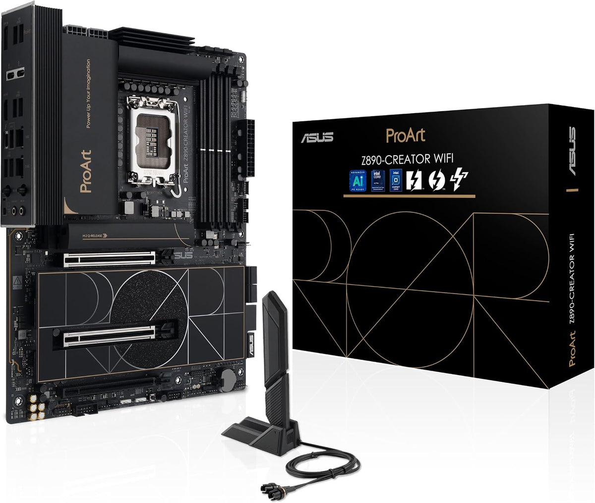 ASUS ProArt Z890-Creator WiFi Intel Z890 (LGA 1851) ATX Content Creator Motherboard for Core Ultra (Series 2) (DDR5, 2x PCIe 5.0 x16, 5x M.2, Thunderbolt 5, 10Gb + 2.5Gb LAN, WiFi 7) (Certified Refurbished)