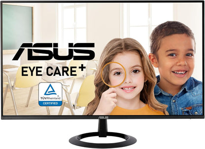 ASUS 24” (23.8-inch viewable) Eye Care Monitor (VZ24EHF) - IPS, Full HD (1920 x 1080), Frameless, 100Hz, Adaptive-Sync, 1ms, HDMI, Low Blue Light, Flicker Free, Ultra-Slim Profile (Certified Refurbished)