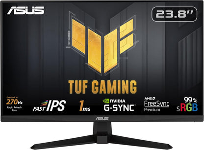 ASUS TUF Gaming VG249QM1A Gaming Monitor – 23.8 inch FHD (1920x1080), Fast IPS, overclocking 270 Hz (Above 144Hz, 240Hz), Extreme Low Motion Blur, 1ms (GTG), 99% sRGB, FreeSync Premium, G-Sync compatible (Certified Refurbished)