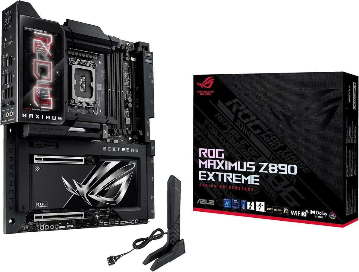 ASUS ROG Maximus Z890 Extreme Intel Z890 (LGA 1851) E-ATX Motherboard for Core Ultra (Series 2) (DDR5, PCIe 5.0, 6x M.2, Thunderbolt 5, WiFi 7, 10Gb + 2.5Gb LAN, AI Overclocking) (Certified Refurbished)