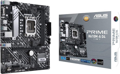 ASUS Prime H610M-A D4-CSM LGA 1700(Intel 12th Gen) Micro-ATX Commercial Motherboard (PCIe 4.0, DDR4, 2xM.2 Slots,1Gb LAN, Rear USB 3.2 Gen 2 Ports, DP/HDMI/D-Sub, SPI-TPM Header, ACCE) (Certified Refurbished)