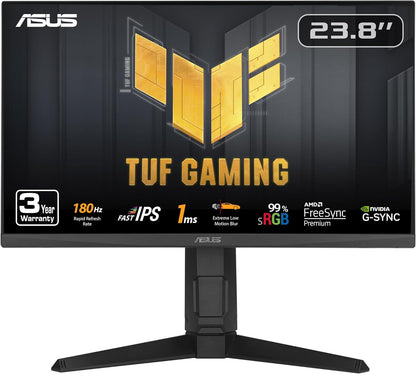 ASUS TUF Gaming 24” (23.8” viewable) 1080P Monitor (VG249QL3A) - Full HD, 180Hz, 1ms, Fast IPS, ELMB, FreeSync Premium, G-SYNC Compatible, Speakers, DisplayPort, Height Adjustable (Certified Refurbished)