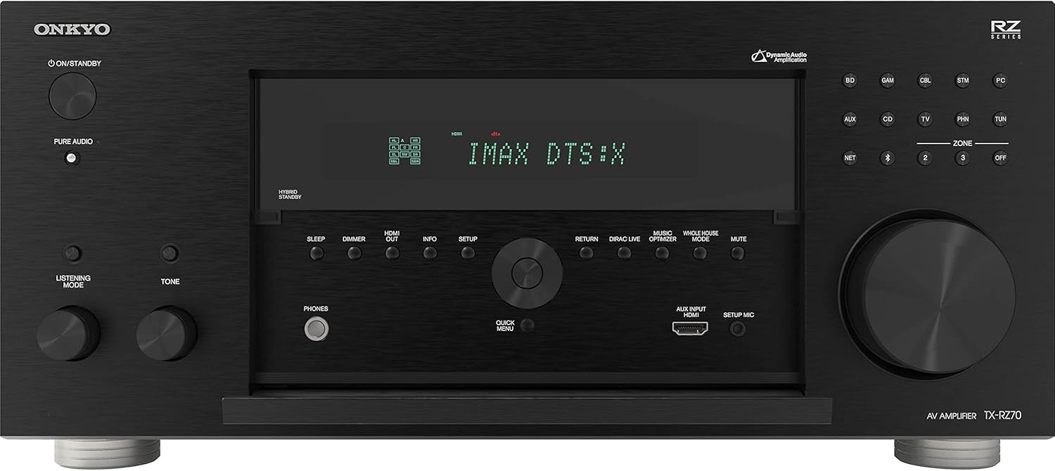 Onkyo TX-RZ70 11.2-Channel AV Receiver - 140 Watts Per Channel, Dirac Live Out of Box, Works with Sonos Certified, THX Certified and More (Certified Refurbished)
