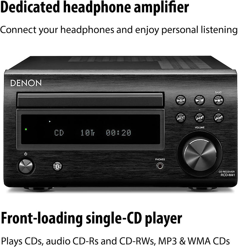 Denon D-M41SBK Bluetooth Wireless Music System (Certified Refurbished)