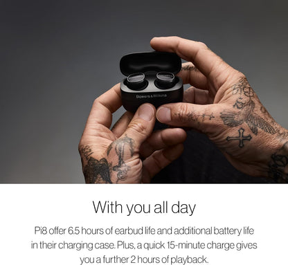 Bowers & Wilkins Pi8 True Wireless Earbuds - aptX Lossless, Active Noise Cancelling, Wireless Charging (Refurbished)