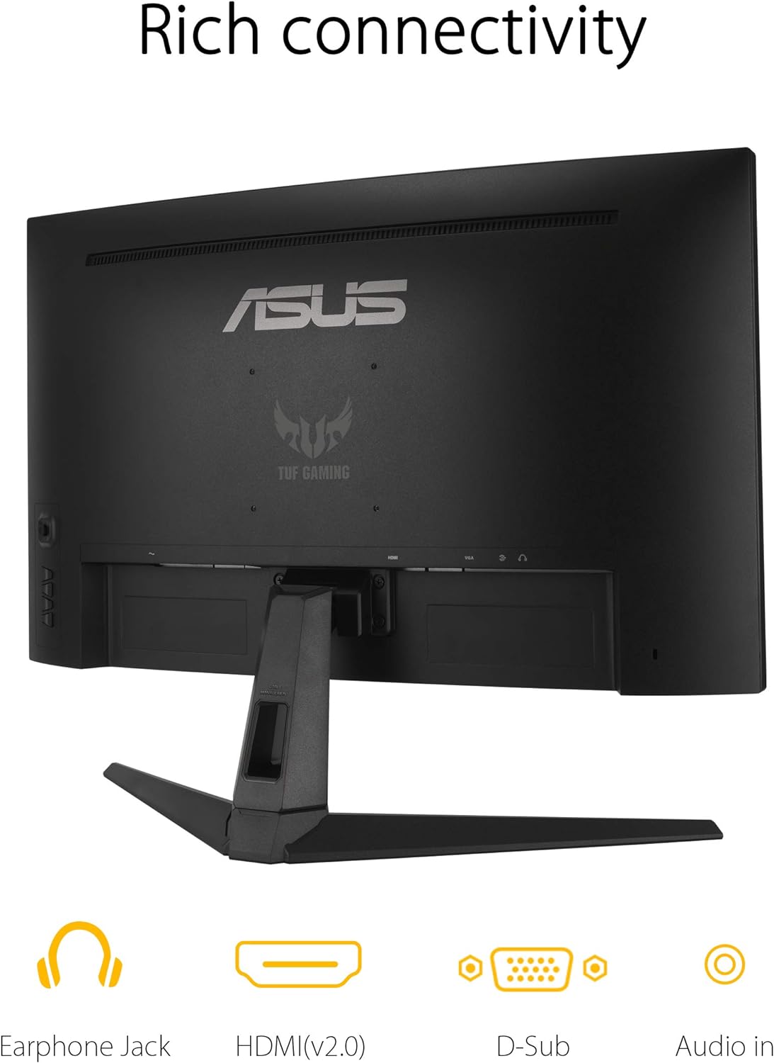 ASUS TUF Gaming VG27VH1B 27” Curved Monitor, 1080P Full HD, 165Hz (Supports 144Hz), Extreme Low Motion Blur, Adaptive-sync, FreeSync Premium, 1ms, Eye Care, HDMI D-Sub (Certified Refurbished)