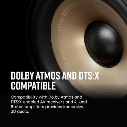 Polk Signature Elite ES10 Surround Sound Speakers - Hi-Res Audio Certified, Dolby Atmos & DTS:X Compatible, 1" Tweeter & 4" Woofer, Power Port Technology for Bass (Refurbished)