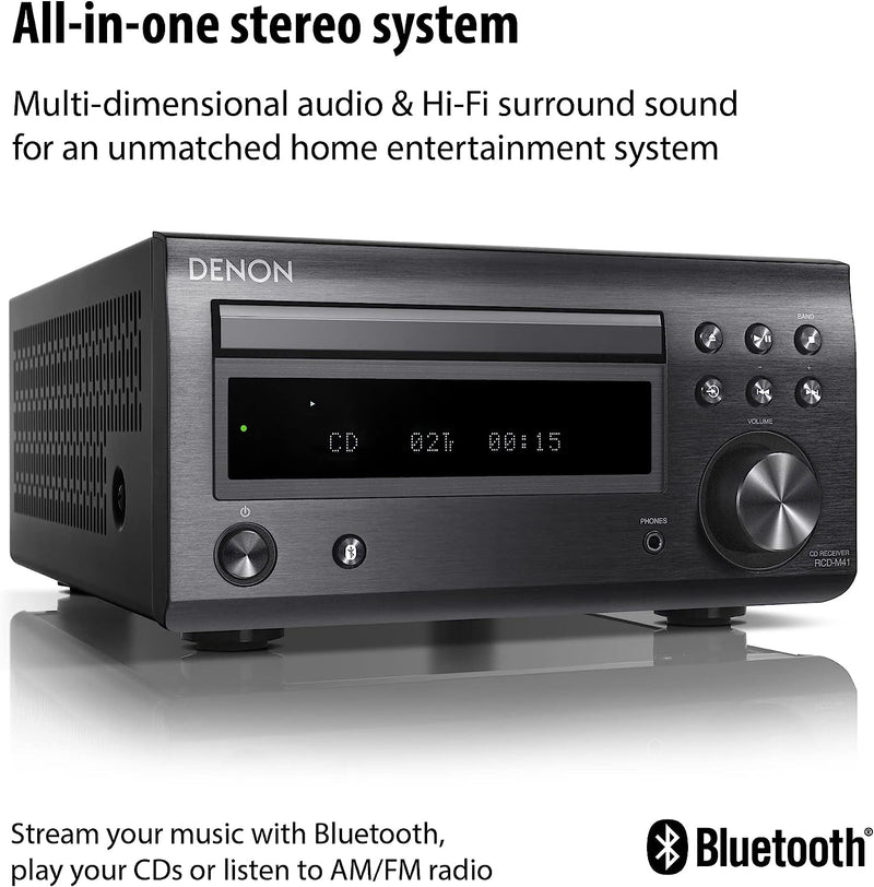 Denon D-M41SBK Bluetooth Wireless Music System (Certified Refurbished)