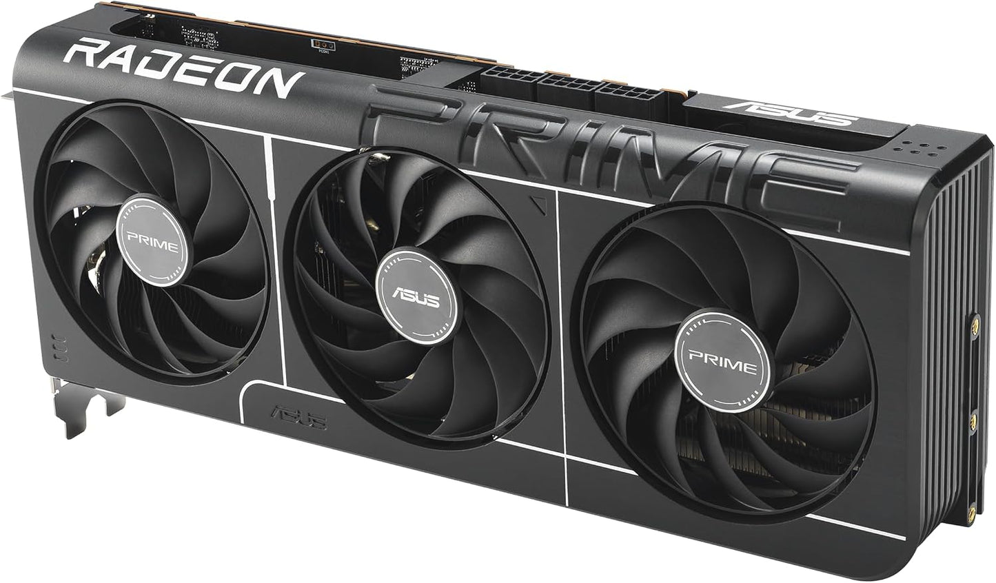 ASUS Prime Radeon RX 9070 XT Graphics Card (PCIe 5.0, HDMI/DP 2.1, 2.5-Slot Design, axial-tech Fans, Dual Ball Fan Bearings, Dual BIOS, ASUS GPU Guard) (Certified Refurbished)