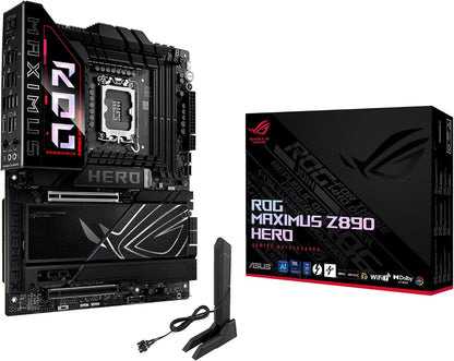 ASUS ROG Maximus Z890 Hero Intel Z890 (LGA 1851) ATX Motherboard for Core Ultra (Series 2) (DDR5, PCIe 5.0, 6x M.2, 2x Thunderbolt 4, WiFi 7, 5Gb + 2.5Gb LAN, AI Overclocking, Q-Design) (Certified Refurbished)