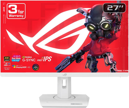 ASUS ROG Strix 27” 4K Gaming Monitor (XG27UCG-W) - UHD (3840 x 2160), Fast IPS, 160Hz, 1ms, G-SYNC Compatible, FreeSync Premium Pro, DisplayHDR 400 (Certified Refurbished)