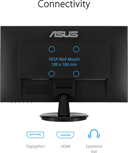ASUS 24” (23.8-inch viewable) 1080P Eye Care Monitor (VA24DQF) - IPS, Full HD, Frameless, 100Hz, 1ms, Adaptive-Sync, for Working and Gaming, Low Blue Light, Flicker Free, DisplayPort (Certified Refurbished)