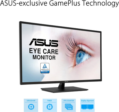 ASUS 31.5” 1080P Monitor (VA329HE) - Full HD, IPS, 75Hz, Adaptive-Sync, Eye Care, Low Blue Light, Flicker Free, HDMI, VGA, Wall Mountable, Tilt Adjustable (Certified Refurbished)