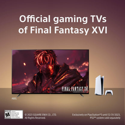 Sony 77 inch A80L BRAVIA XR OLED 4K Ultra HD HDR Smart Google TV with Dolby Vision/Atmos and Exclusive Features for PlayStation 5 (XR77A80L) (Refurbished)
