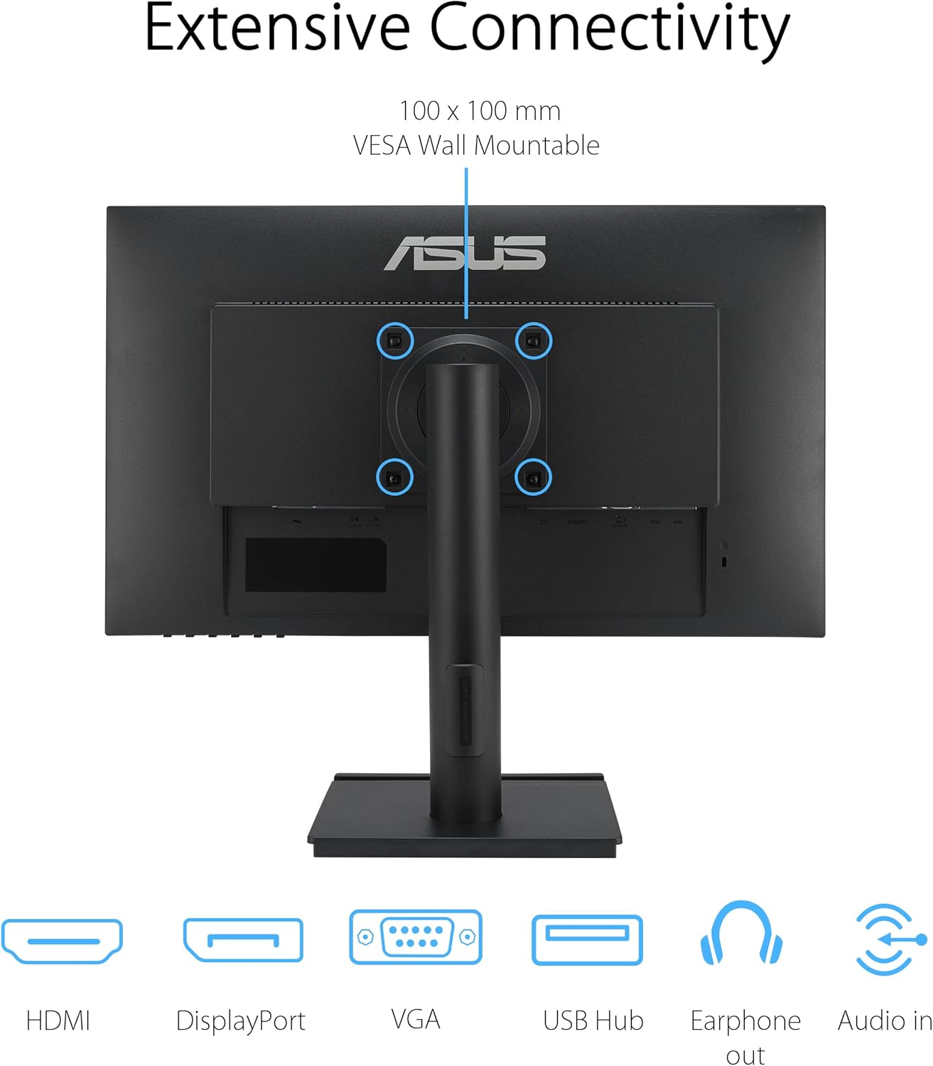 ASUS VA24DQFS Business Monitor – 24-inch (23.8-inch viewable), IPS, Full HD, Frameless, 100Hz, Adaptive-Sync, 1ms MPRT, HDMI, DisplayPort, VGA, Low Blue Light, Flicker Free, Ergonomic Design, Wall Mountable (Certified Refurbished)