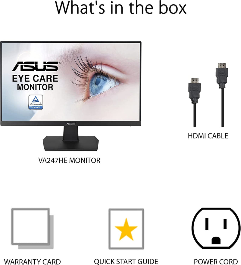 ASUS VA247HE Eye Care Monitor – 24 inch (23.8 inch viewable), Full HD, –  Skadi Electronics