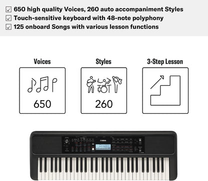Yamaha PSR-E383 61 Key Portable Keyboard (Certified Refurbished)