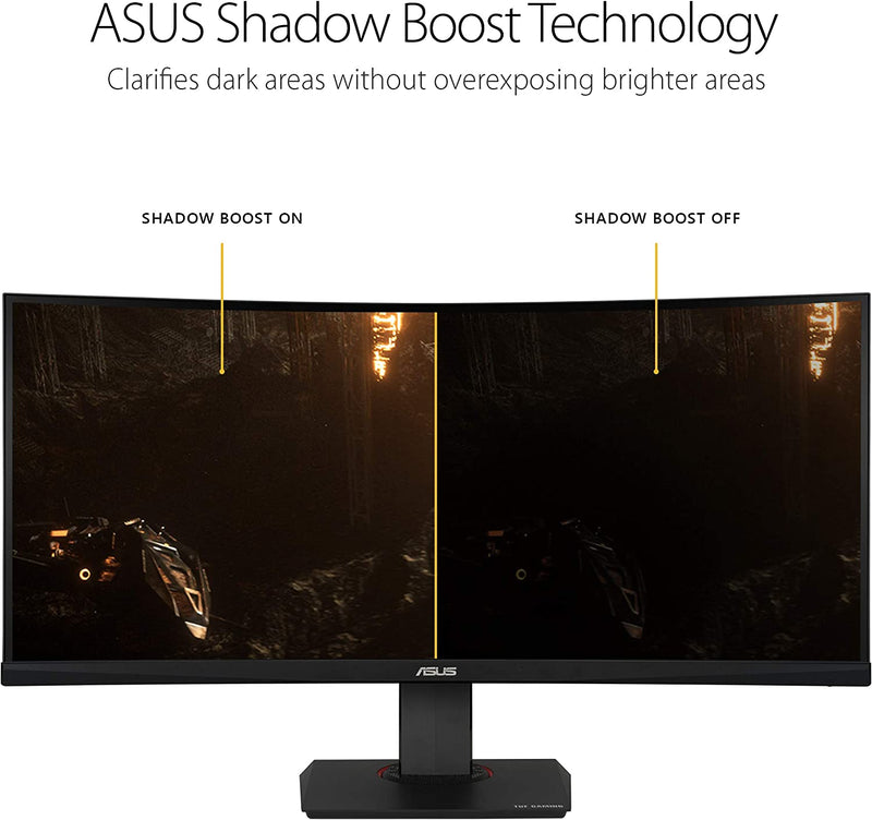 Computer Monitor 35 Inch Flat Asus TUF Gaming VG35VQ Gaming Monitor – 35 inch WQHD (3440x1440), 100H ...