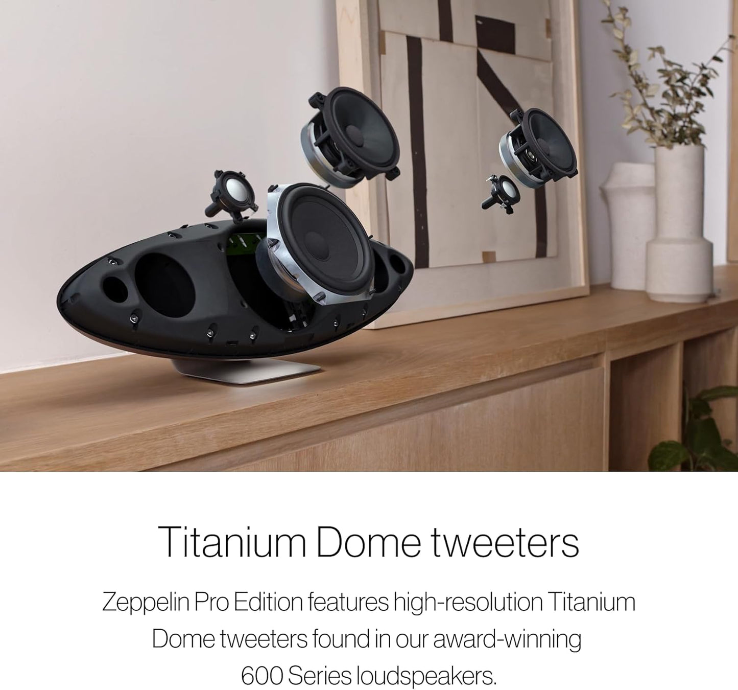 Bowers & Wilkins Zeppelin Pro Edition Wireless Speaker, Iconic Design, 5 Drivers Including Subwoofer, Wireless Streaming via Bluetooth, AirPlay 2 & Spotify Connect, Multiroom Support (Certified Refurbished)