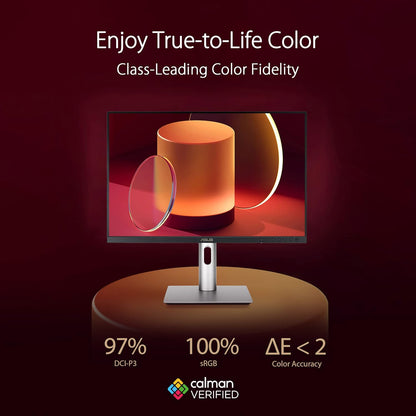 ASUS ProArt Display 24” (24.1” viewable) 16:10 HDR Professional Monitor (PA248CRV) - IPS, (1920 x 1200), 97% DCI-P3, ΔE < 2, Calman Verified, USB-C PD 96W, DisplayPort, Daisy-Chain, Height Adjustable (Certified Refurbished)