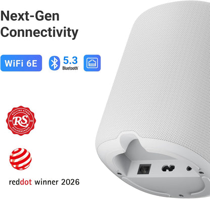 WiiM Sound Smart Speaker with 1.8″ Touch Display, Hi‑Res 24‑bit/192 kHz, AI RoomFit™ Room Correction, 100W Peak, Wi‑Fi 6E/Bluetooth(Certified Refurbished)