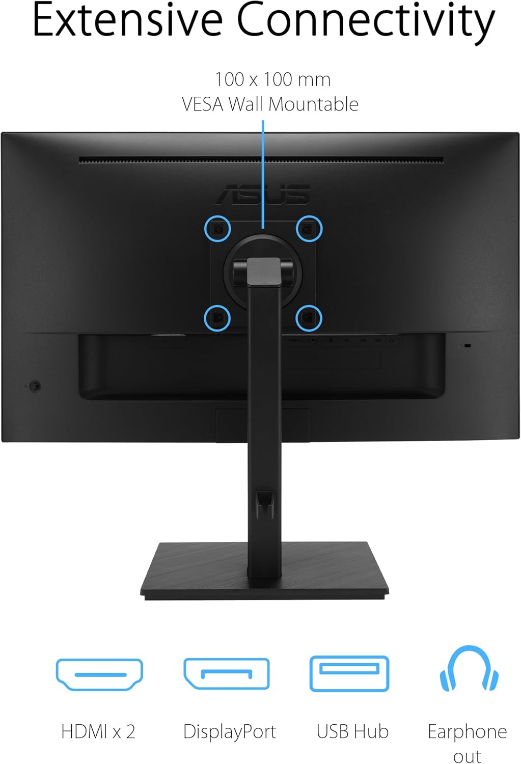 ASUS 27” 4K Business Monitor (VA27UQSB) - UHD (3840 x 2160), IPS, Frameless, HDR10, DisplayPort, Dual HDMI, Speakers, Eye Care, Ergonomic, pivot, swivel, height adjustable, DisplayWidget (Certified Refurbished)