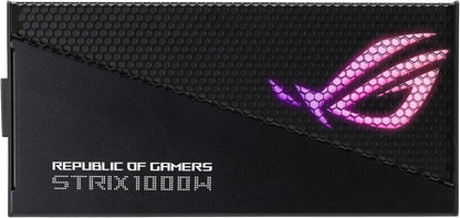 ASUS ROG Strix 1000W Gold Aura Edition 80 Plus Gold Fully Modular Gaming Power Supply (ATX 3.0, PCIe 5.0 16-pin Cable, ARGB Lighting, Aura Sync, ROG Heatsinks, 0dB Technology) (Certified Refurbished)