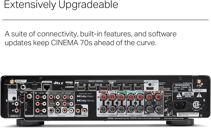 Marantz Cinema 70S 7.2-Ch Receiver (50W X 7) - 4K/120 and 8K Home Theater Receiver (Certified Refurbished)