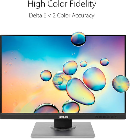 ASUS ProArt Display PA248QV 24.1” WUXGA (1920 x 1200) 16:10 Monitor, 100% sRGB/Rec.709 ΔE < 2, IPS, DisplayPort HDMI D-Sub, Calman Verified, Eye Care, Anti-glare, Tilt Pivot Swivel Height Adjustable (Certified Refurbished)