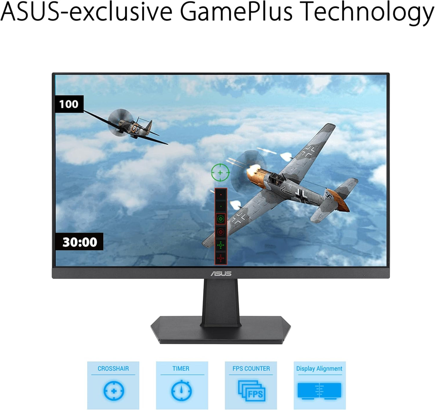 ASUS 24” (23.8-inch viewable) 1080P Eye Care Monitor (VA24EHF) - IPS, Full HD, Frameless, 100Hz, 1ms, Adaptive-Sync, for Working and Gaming, Low Blue Light, HDMI, VESA Mountable, Tilt (Certified Refurbished)