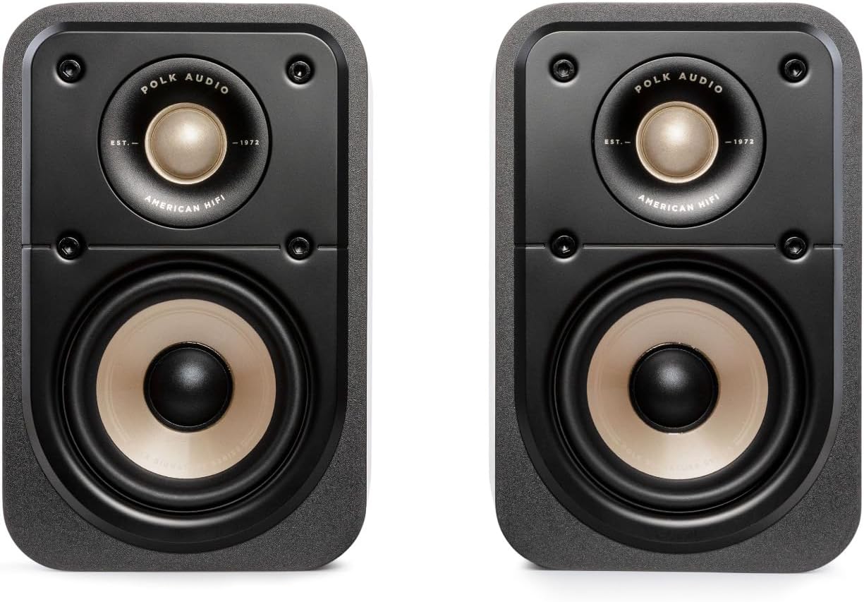 Polk Signature Elite ES10 Surround Sound Speakers - Hi-Res Audio Certified, Dolby Atmos & DTS:X Compatible, 1" Tweeter & 4" Woofer, Power Port Technology for Bass (Refurbished)