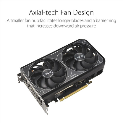 ASUS Dual GeForce RTX 4060 V2 OC Edition (PCIe 4.0, 8GB GDDR6, DLSS 3, HDMI 2.1a, DisplayPort 1.4a, 2-Slot Design, Axial-tech Fan Design, 0dB Technology, and More) (Certified Refurbished)