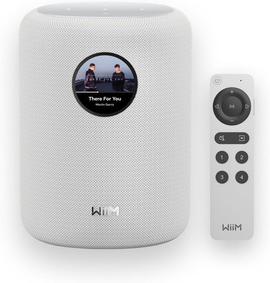 WiiM Sound Smart Speaker with 1.8″ Touch Display, Hi‑Res 24‑bit/192 kHz, AI RoomFit™ Room Correction, 100W Peak, Wi‑Fi 6E/Bluetooth(Certified Refurbished)