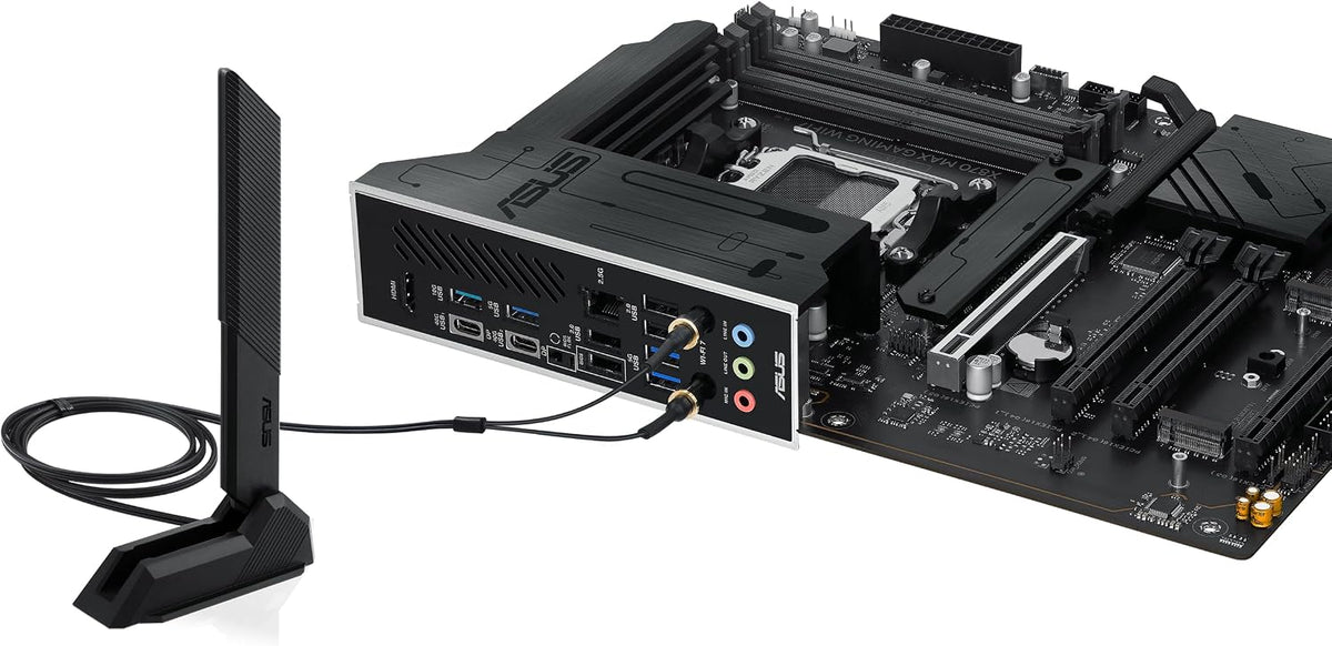 ASUS X870 MAX Gaming WIFI7 AMD AM5 ATX Motherboard, 12+2+1 80A DrMOS, DDR5, PCIe 5.0 x16 Q-Release, 3X M.2, Wi-Fi 7 Q-Antenna, 2.5Gb LAN, USB4 Type-C, USB-C 20Gbps, BIOS Flashback, Aura Sync (Certified Refurbished)