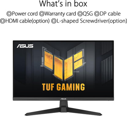 ASUS TUF Gaming 24” 1080P Gaming Monitor (VG249Q3A) - Full HD (1920 x 1080), Fast IPS, 180Hz, 1ms, FreeSync Premium (Certified Refurbished)