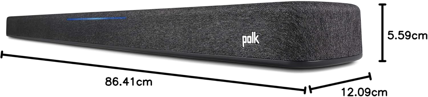 Polk Audio React Sound Bar, Dolby & DTS Virtual Surround Sound, Next Gen Alexa Voice Engine with Calling & Messaging Built-in (refurbished)