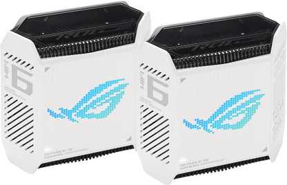ASUS ROG Rapture GT6 (2PK) AX10000 Tri-Band WiFi 6 Gaming Mesh System, Covers up to 5,800 sq ft, 2.5 Gbps Port, Triple-Level Game Acceleration, UNII 4, Free Lifetime Internet Security (Certified Refurbished)