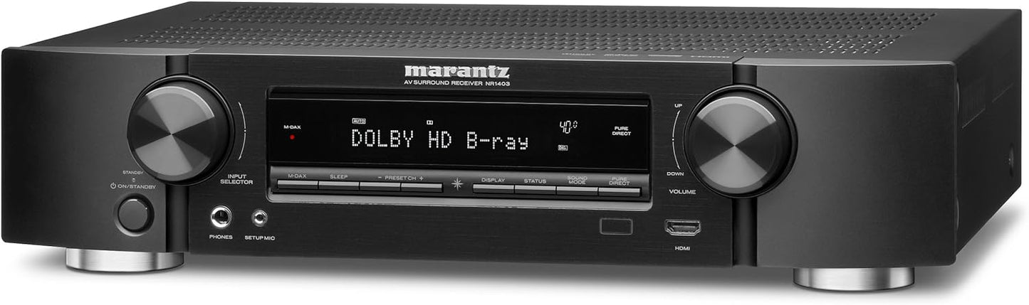 Marantz NR1403 Slim Line 5.1-Channel Home Theater AV Receiver (Certified Refurbished)