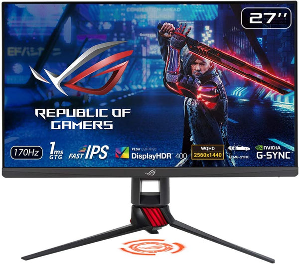 Asus ROG Strix XG279Q HDR Gaming Monitor – 27 inch 2K QHD (2560x1440), Fast IPS, Overclockable 170Hz (Above 144Hz), 1ms (GTG), ELMB SYNC, G-SYNC Compatible, DisplayHDR™ 400 (Certified Refurbished)