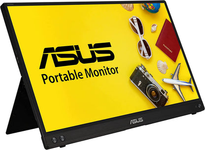 ASUS ZenScreen MB16ACV Portable USB Monitor- 16 inch (15.6 inch viewable) Full HD, IPS, Hybrid Signal Solution, USB Type-C, Flicker Free, Blue Light Filter, Anti-glare surface, Antibacterial treatment (Certified Refurbished)