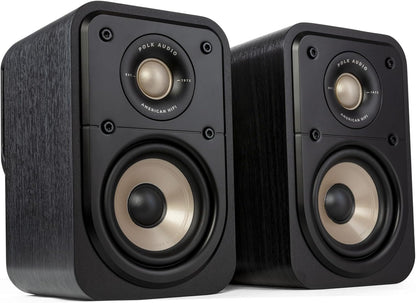 Polk Signature Elite ES10 Surround Sound Speakers - Hi-Res Audio Certified, Dolby Atmos & DTS:X Compatible, 1" Tweeter & 4" Woofer, Power Port Technology for Bass (Refurbished)