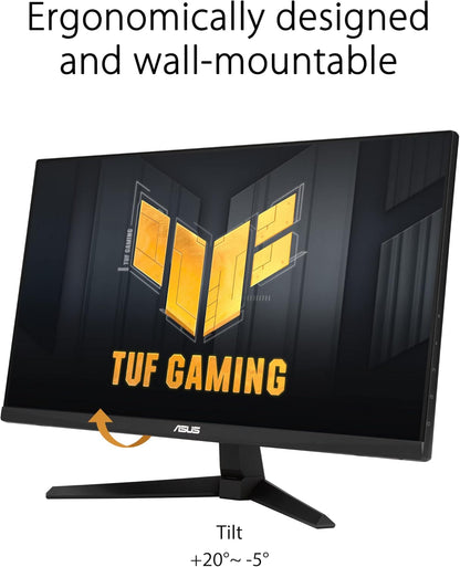 ASUS TUF Gaming VG249QM1A Gaming Monitor – 23.8 inch FHD (1920x1080), Fast IPS, overclocking 270 Hz (Above 144Hz, 240Hz), Extreme Low Motion Blur, 1ms (GTG), 99% sRGB, FreeSync Premium, G-Sync compatible (Certified Refurbished)