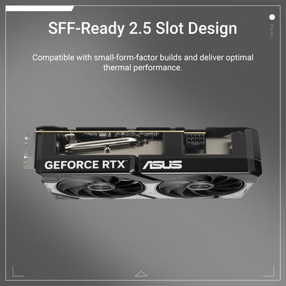 ASUS Dual GeForce RTX 5060 8GB GDDR7 OC Edition (PCIe 5.0, 8GB GDDR7, DLSS 4, HDMI 2.1b, DisplayPort 2.1b, 2.5-Slot Design, Axial-tech Fan Design, 0dB Technology, and More) (Certified Refurbished)