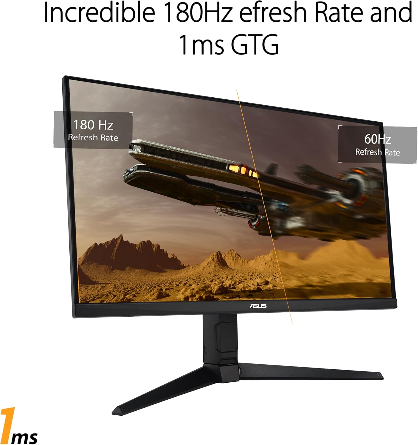 ASUS TUF Gaming 27” 1080P Monitor (VG279QL3A) - Full HD, 180Hz, 1ms, Fast IPS, Extreme Low Motion Blur, FreeSync Premium, G-SYNC Compatible, Speakers, DisplayPort, Height Adjustable (Certified Refurbished)