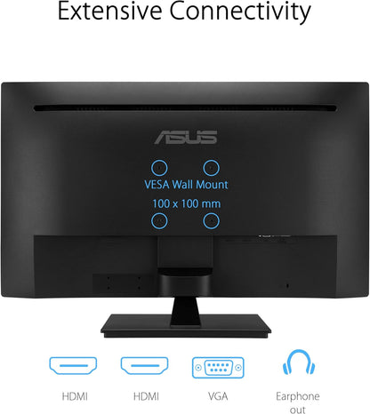 ASUS 31.5” 1080P Monitor (VA329HE) - Full HD, IPS, 75Hz, Adaptive-Sync, Eye Care, Low Blue Light, Flicker Free, HDMI, VGA, Wall Mountable, Tilt Adjustable (Certified Refurbished)