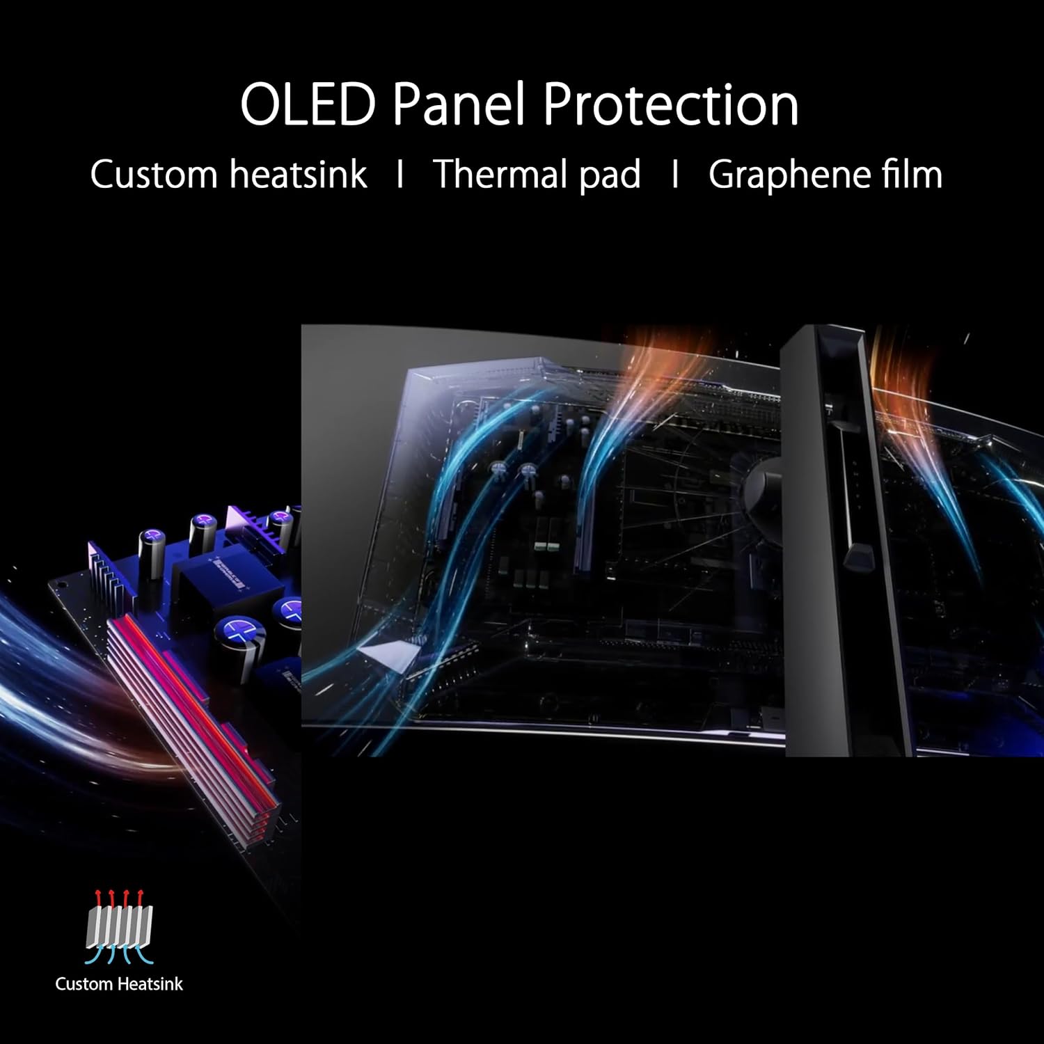 ASUS ROG Swift 49” Curved QD-OLED Gaming Monitor (PG49WCD) - Dual QHD 32:9 (5120x1440), 144Hz, 0.03ms, G-SYNC Compatible, Custom Heatsink, Uniform Brightness, Smart KVM, 90W USB-C PD, DisplayHDR 400 (Certified Refurbished)