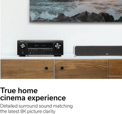 Denon AVR-S660H 5.2 Ch AVR (2021 Model), Advanced 8K Upscaling, 3D Audio - Dolby TrueHD, DTS:HD Master, Amazon Alexa (Certified Refurbished)