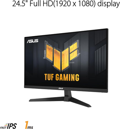 ASUS TUF Gaming 25” (24.5 inch viewable) 1080P Gaming Monitor (VG259Q3A) – Full HD, 180Hz, 1ms, Fast IPS, Extreme Low Motion Blur, FreeSync, Variable Overdrive, Speakers, 99% sRGB, Shadow Boost (Certified Refurbished)