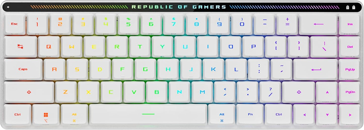 ASUS ROG Falchion RX Low Profile 65% Wireless Gaming Keyboard with ROG RX Red Low-Profile switches, tri-Mode Connection with ROG SpeedNova, Silicone dampening Foam, Touch Panel, and MacOS Support (Certified Refurbished)